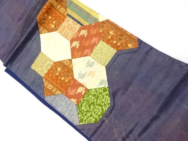 JAPANESE KIMONO / VINTAGE NAGOYA OBI / WOVEN FLOWER WITH BIRDS